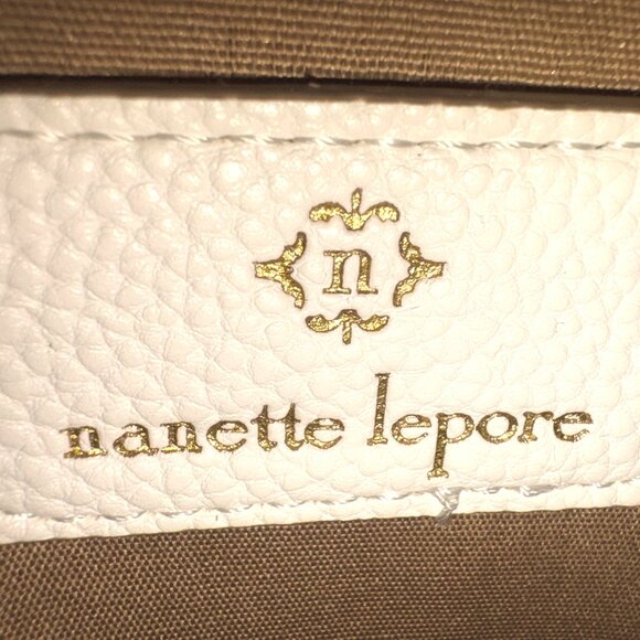 Nanette Lepore Blue & White canvas and Leather Hand Bag with Shoulder Strap NWOT - Picture 4 of 12